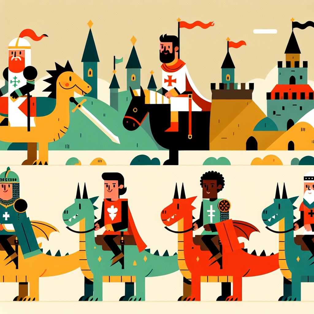 Royal Knight And Dragon Tale Paint By Color