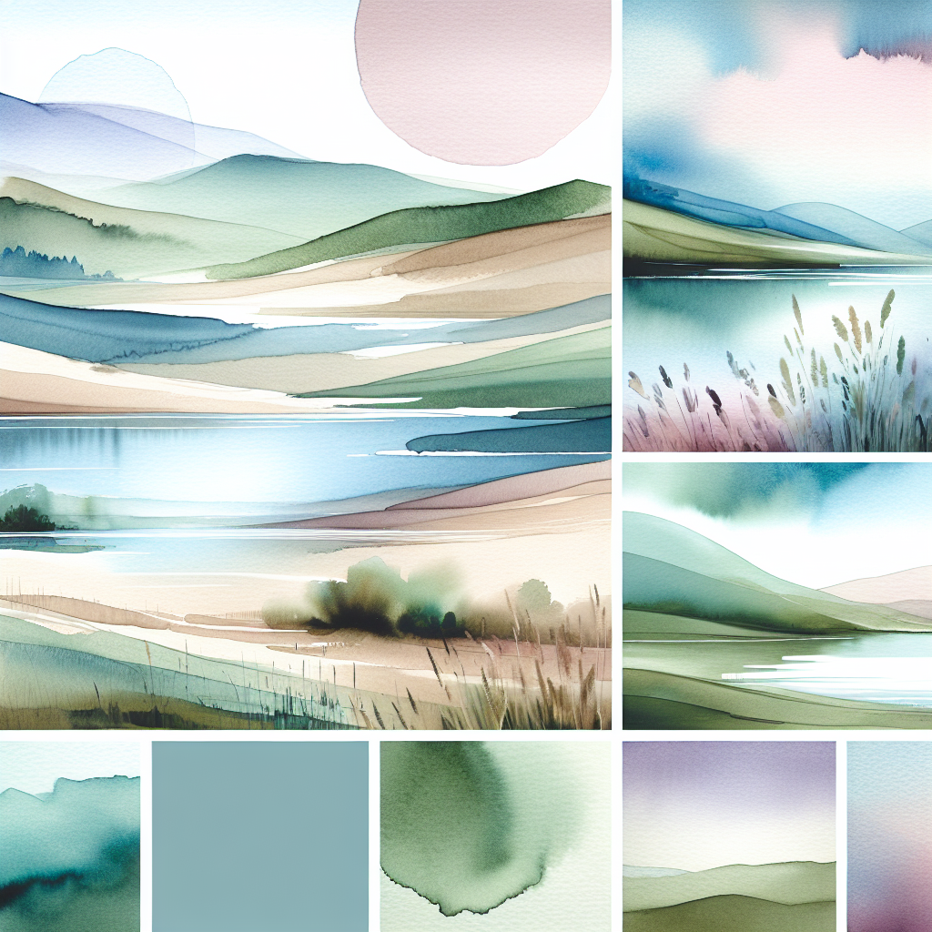 Serene Watercolor Landscapes Paint By Diamonds