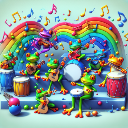 Musical Frogs Harmony Painting Diamond Kit
