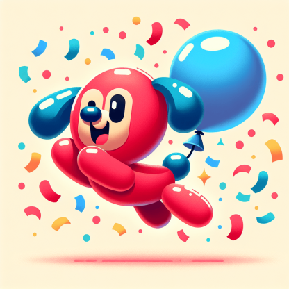 Bouncing Balloon Dog Paint By Color