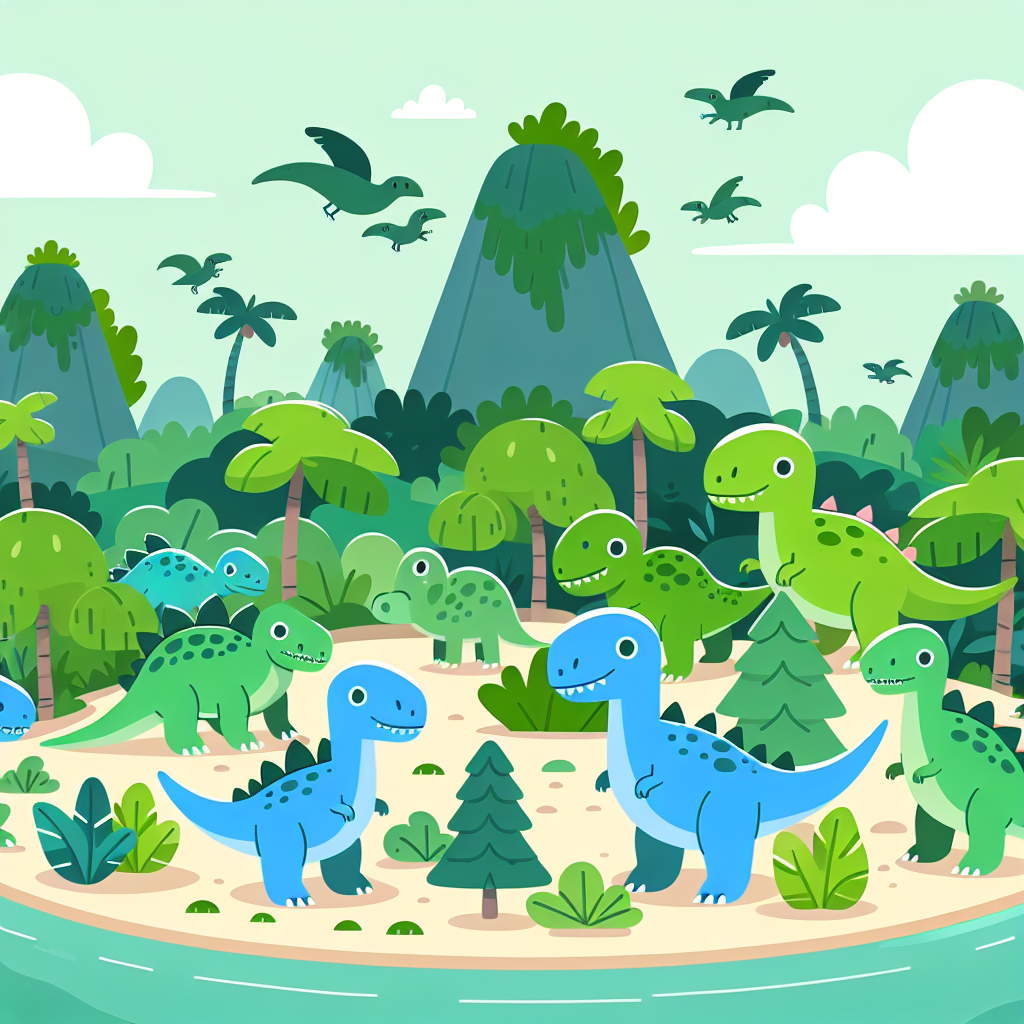 Dinosaur Adventure Island Paint By Diamonds Art