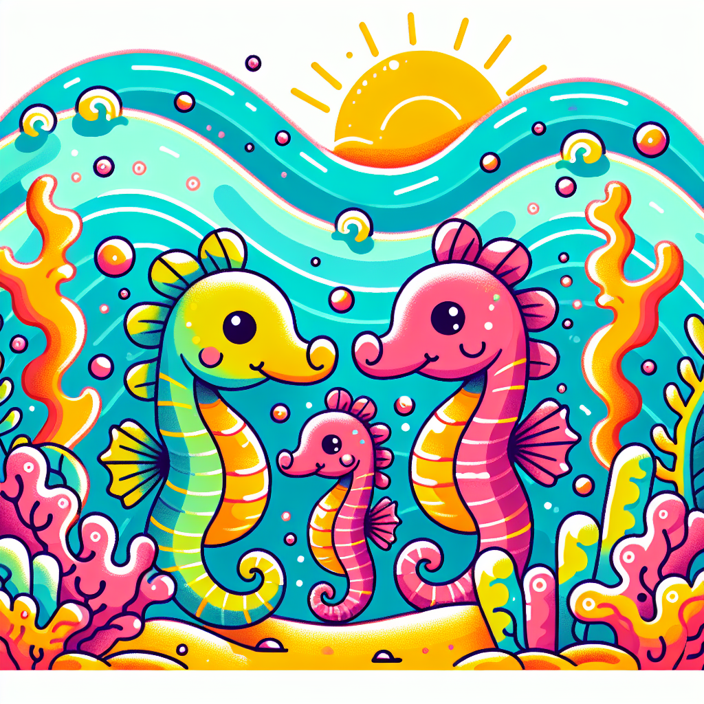 Bubbly Seahorse Family Diamond Painting