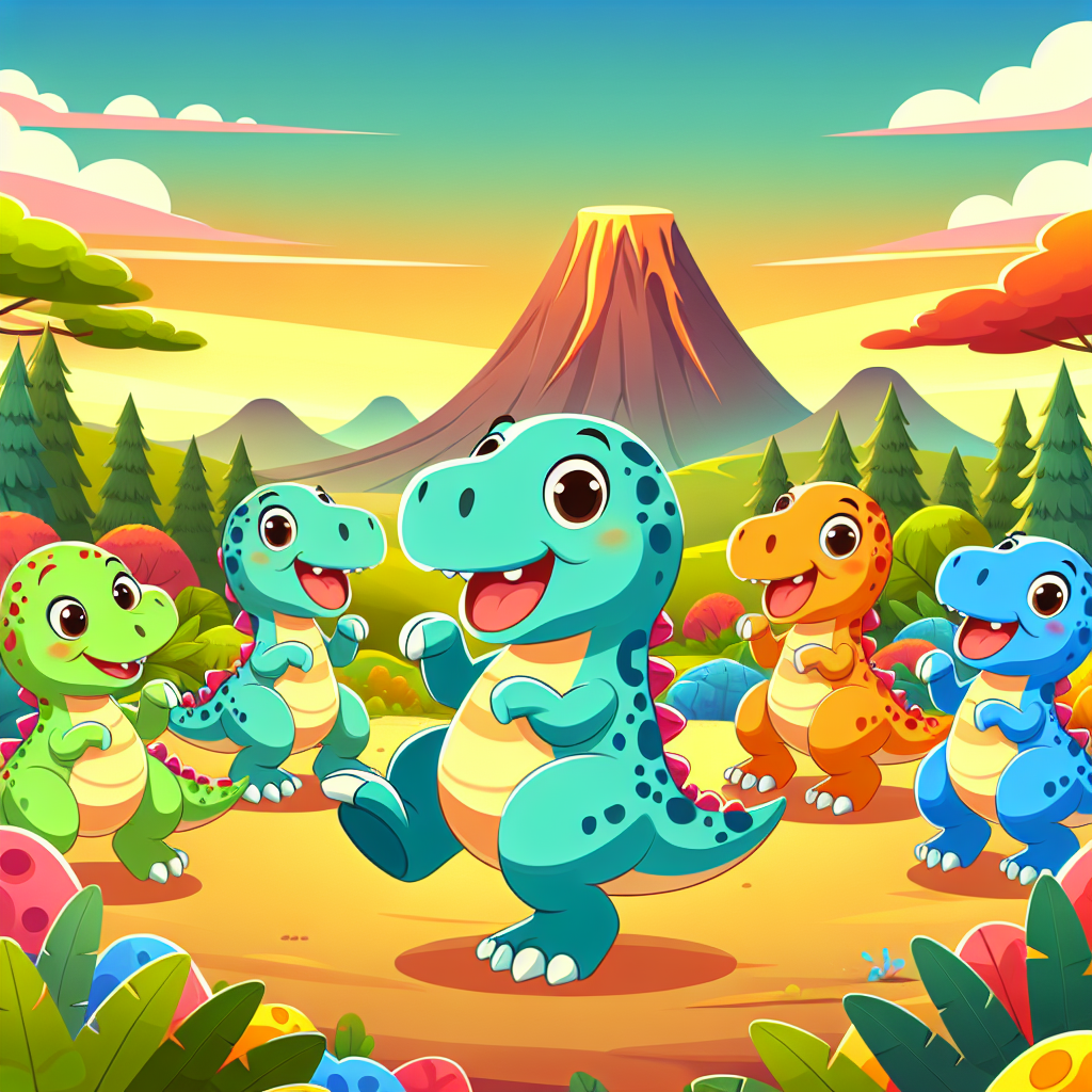 Doodle Dino Dance Party Paint By Color