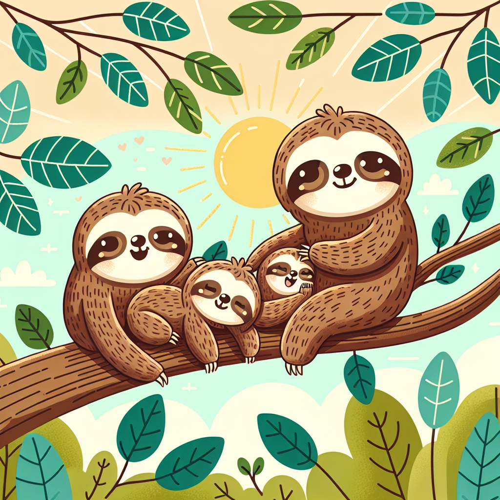 Happy Sloth Family Paint By Diamonds