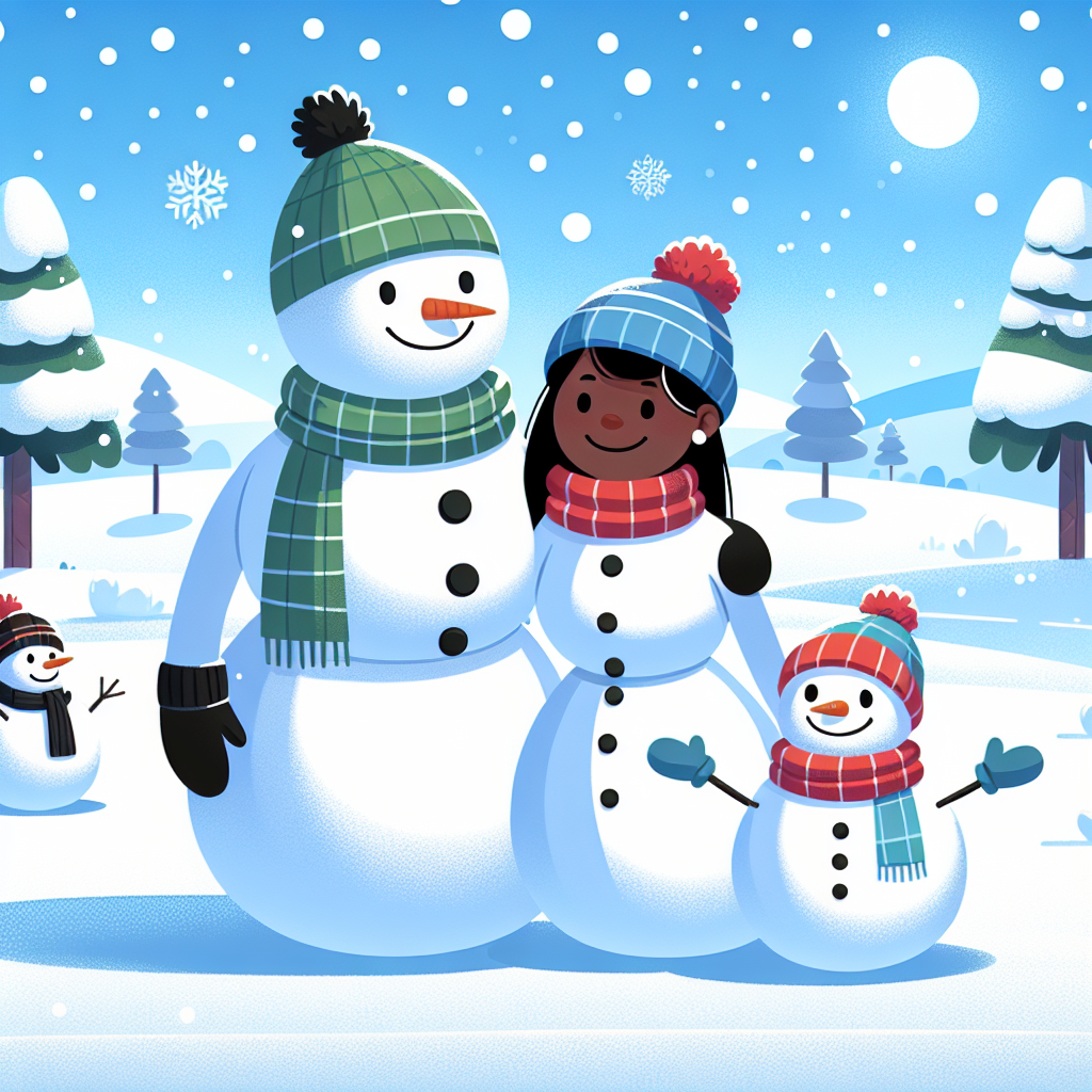 Happy Snowman Family Painting By Diamonds Kit