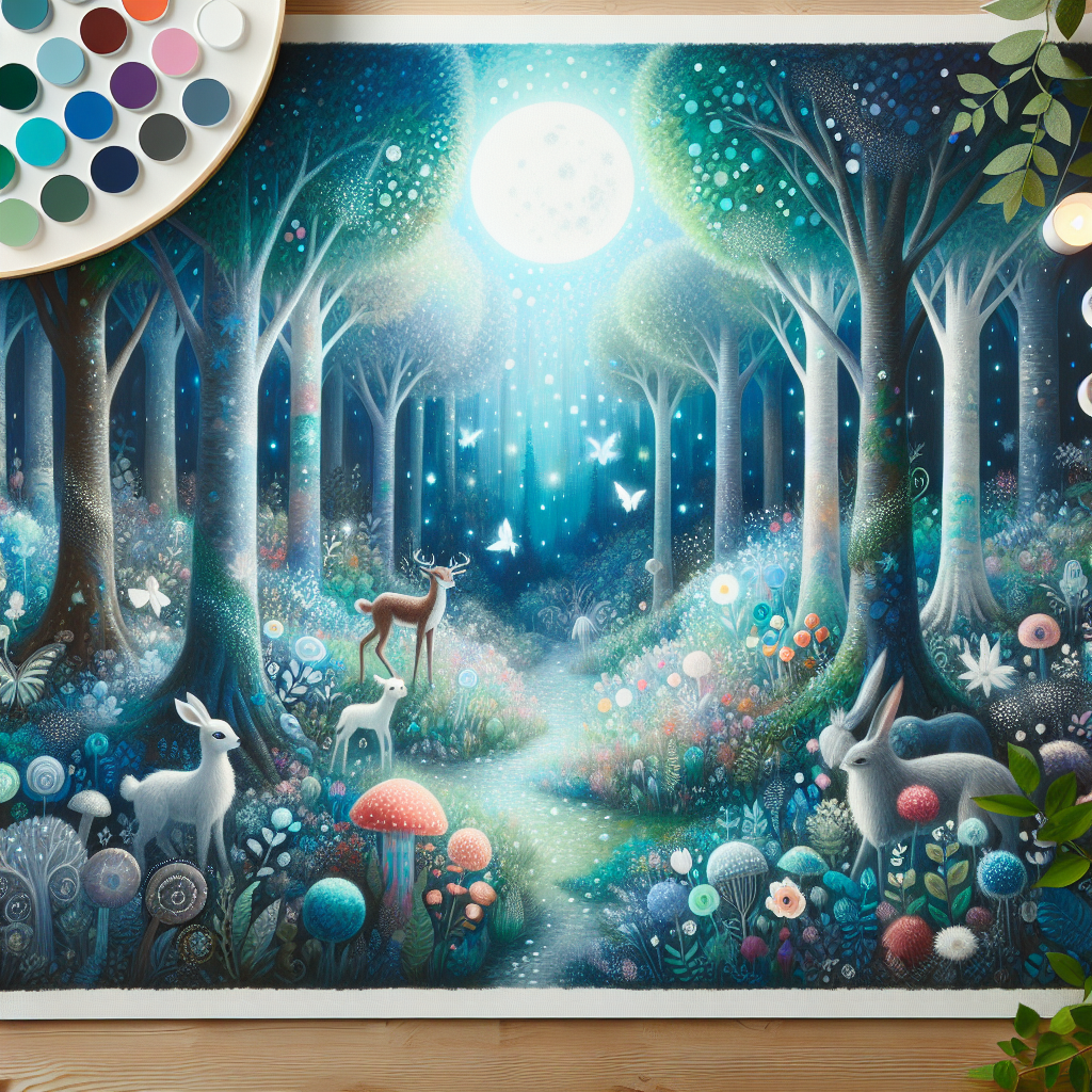 Enchanted Moonlight Forest Paint By Diamonds Kits
