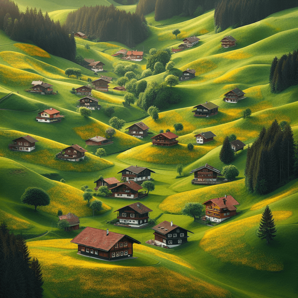 Charming Countryside Cottages Painting Diamond Kit