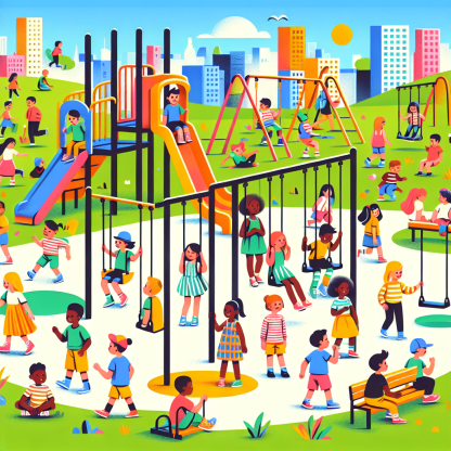 Lively Urban Playground Paint By Diamonds Kits