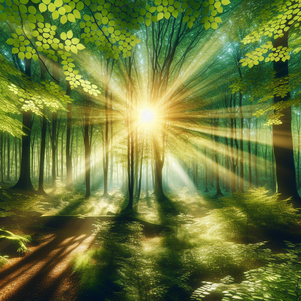 Sunlit Forest Canopy Diamond Painting