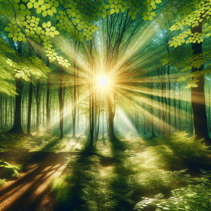 Sunlit Forest Canopy Diamond Painting