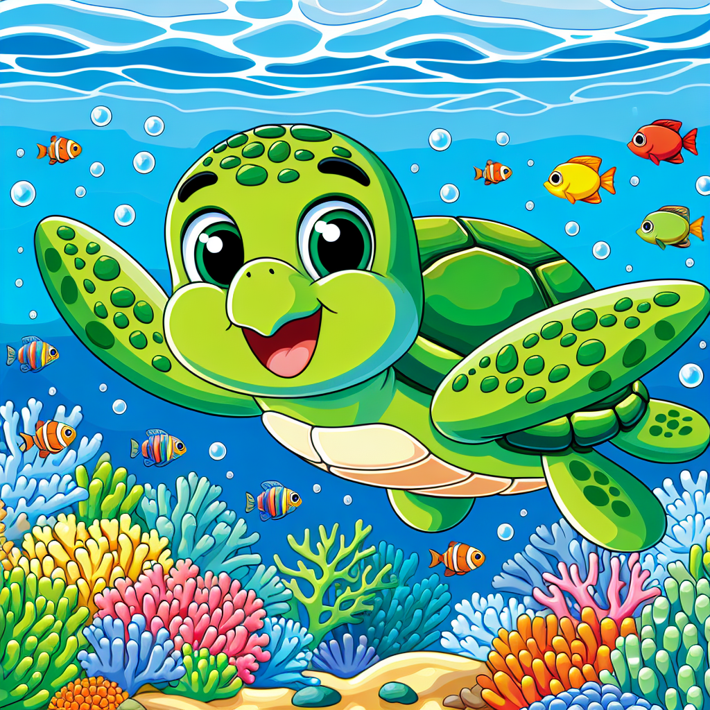 Giggling Sea Turtle Painting By Diamonds Kit
