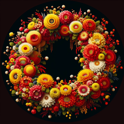 Exquisite Floral Wreath Paint By Diamonds