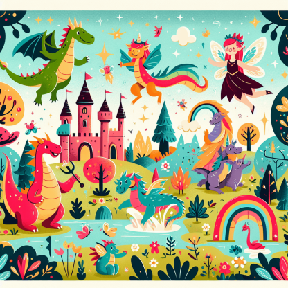 Fantasy Adventure With Magic Creatures Paint By Color