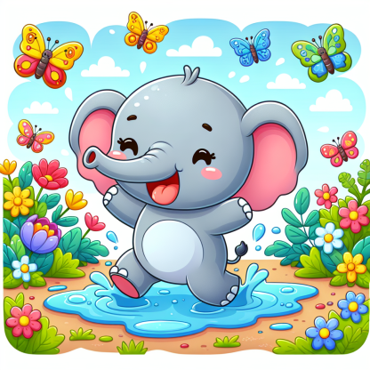Excited Baby Elephant Diamonded Painting Kits