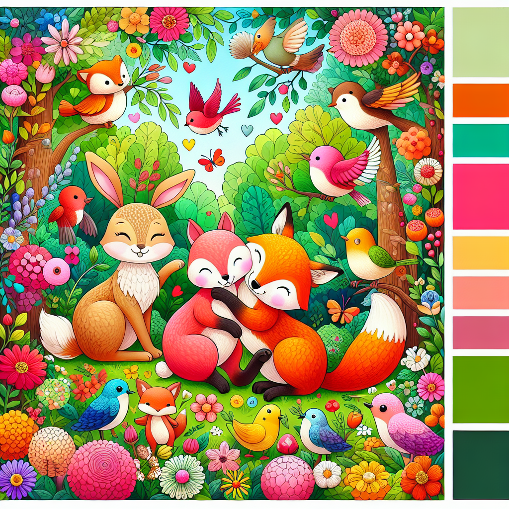 Colorful Forest Creatures Painting By Diamonds Kit