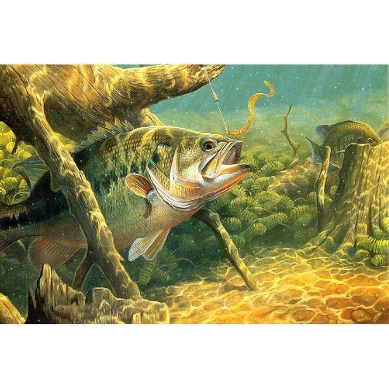 Bass Fishing Lake 5D DIY Paint By Diamond Kit