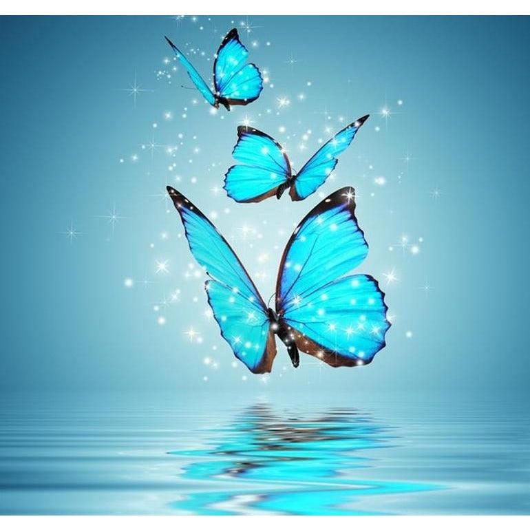 Blue Butterfly 5D DIY Paint By Diamond Kit - Paint by Diamond