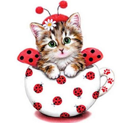 Beetle Cartoon cat 5D DIY Paint By Diamond Kit - Paint by Diamond