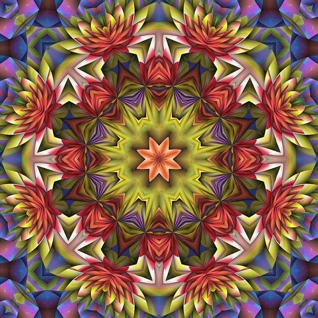 Floral Religion Mandala 5D DIY Paint By Diamond Kit - Paint by Diamond