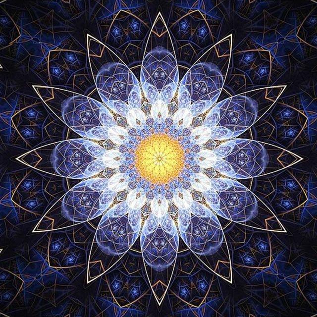 Purple And Yellow Religion Mandala 5D DIY Paint By Diamond Kit - Paint by Diamond