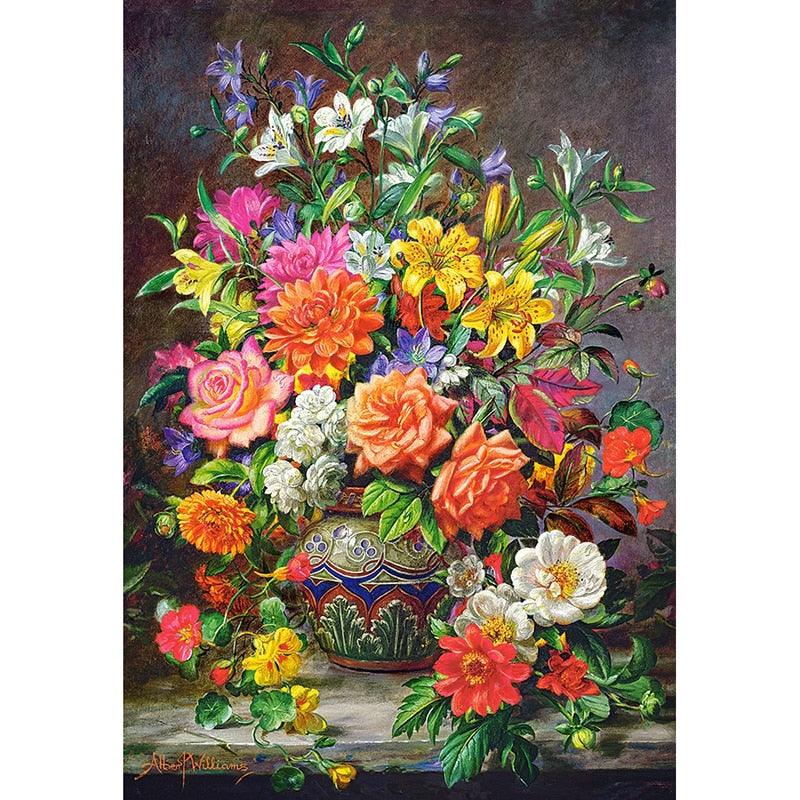 Vase Peony Orchid 5D DIY Paint By Diamond Kit - Paint by Diamond