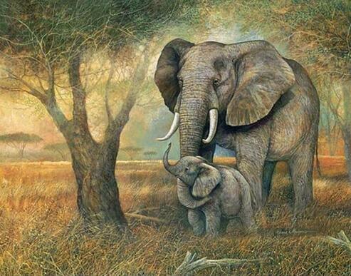 Diamond Embroidery,Elephant,Diamond Painting,Full,Animal,Cross Stitch,Diamond Mosaic,Rhinestone,5D,DIY,Decoration,Art,Gift XSH - Paint by Diamond