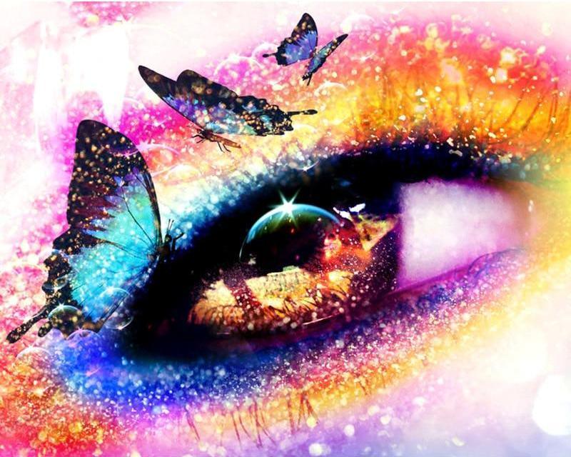 Eyes & Butterflies 5D DIY Paint By Diamond Kit - Paint by Diamond