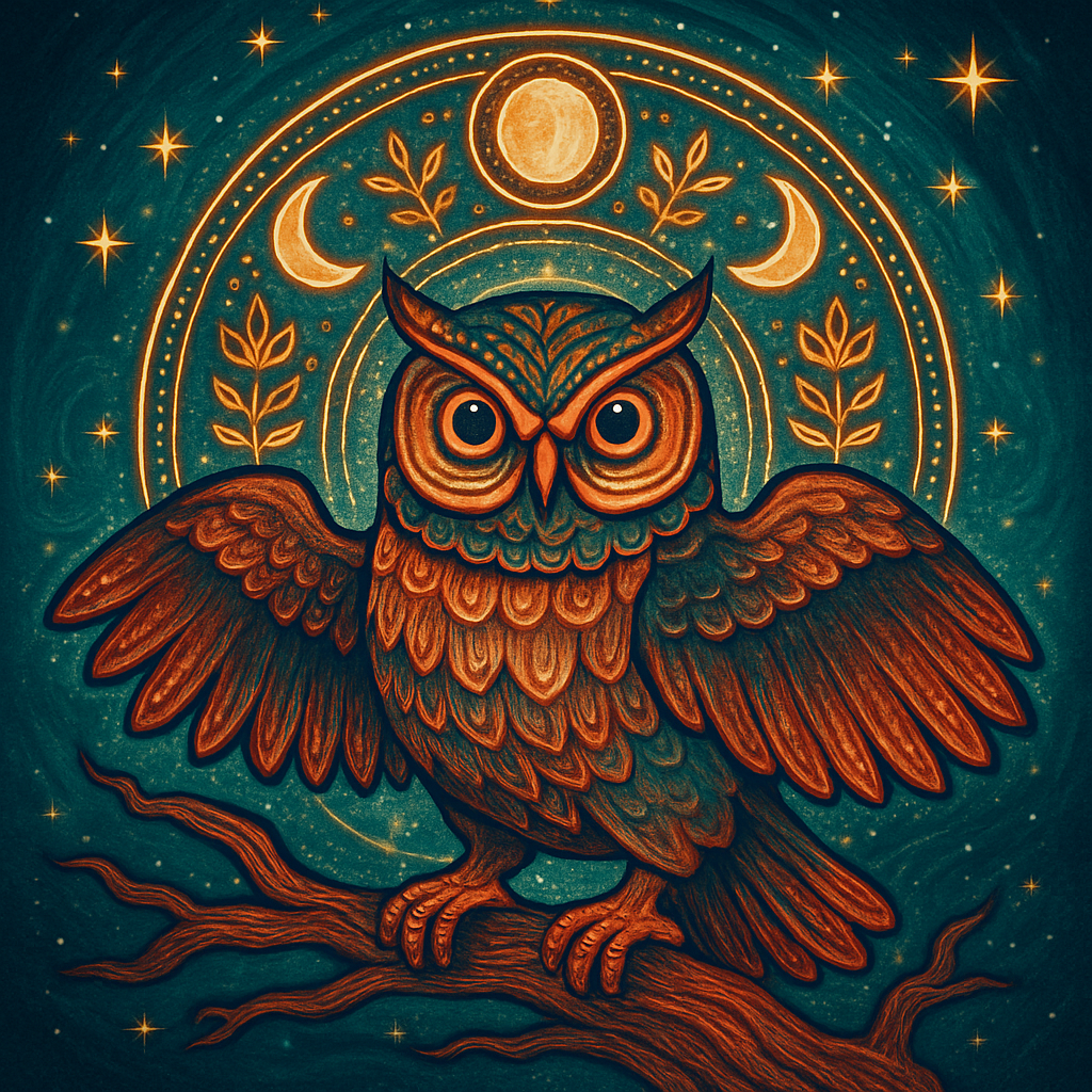 Starlit Owl Mandala painting diamond kit