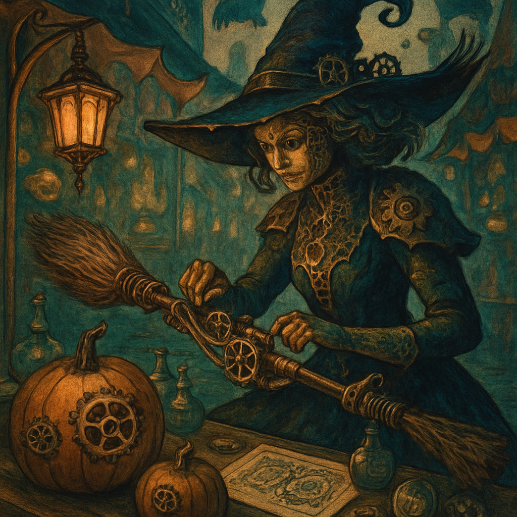Clockwork Witch At Midnight Market diamonded painting kits