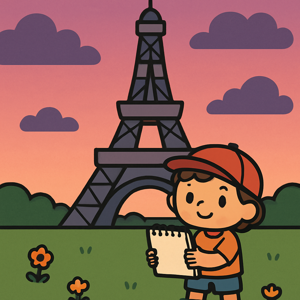 Eiffel Tower Sketch Day diamonded painting kits