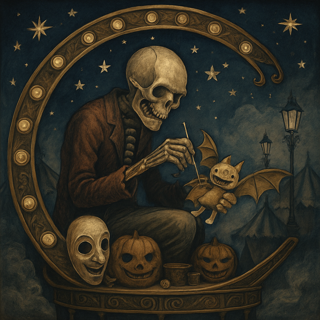 Toymaker Skeleton And The Moonlight Carousel diamond painting