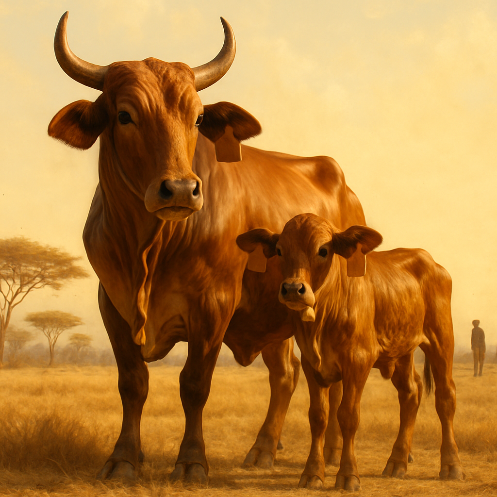 Boran Cattle paint by diamonds