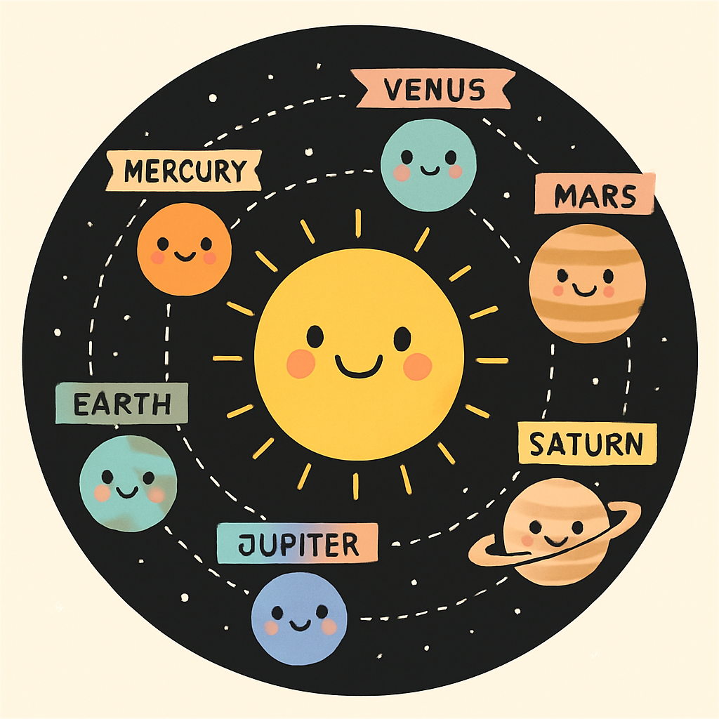 Friendly Solar System Parade paint by color