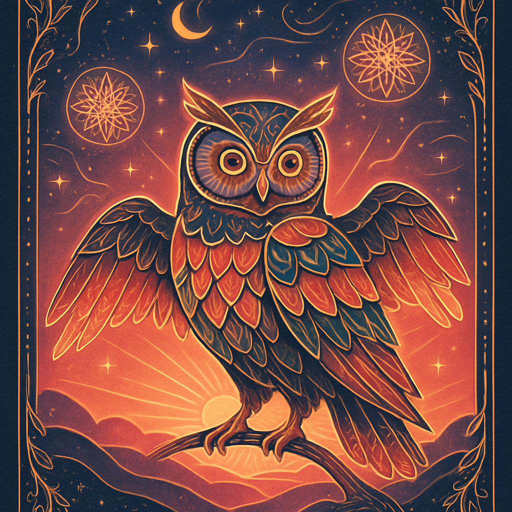 Coral Dawn Owl paint by diamond