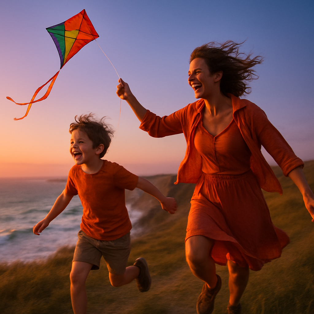 Sunset Kite Promise On The Cliffs Paint by diamonds art