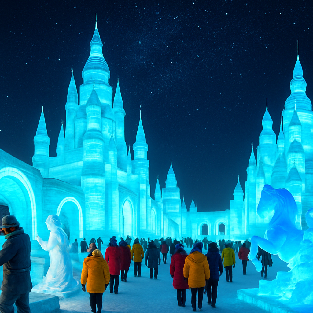 Harbin Ice And Snow Festival Painting by diamonds kit