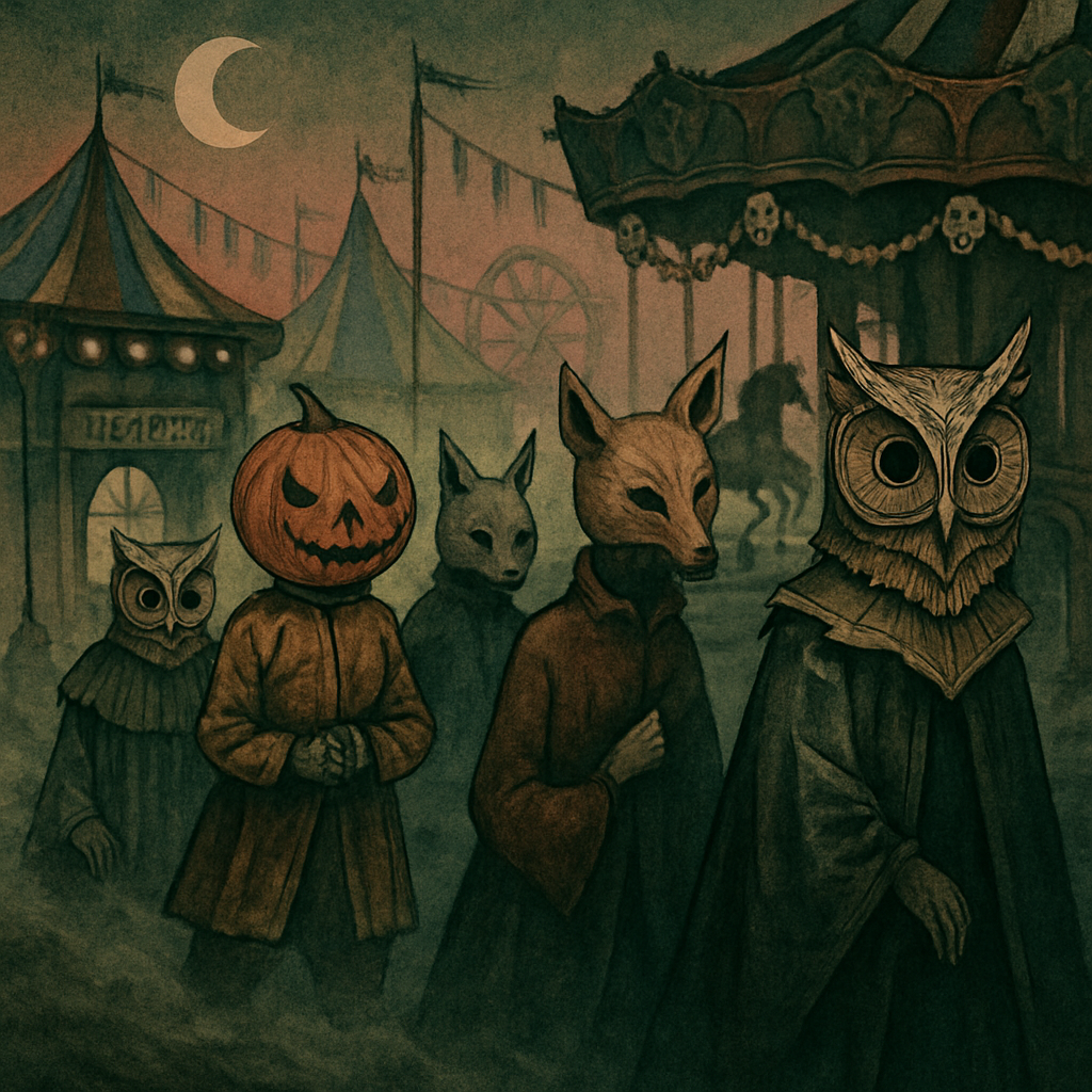 Fogbound Carnival Of Paper Masks Painting by diamonds kit
