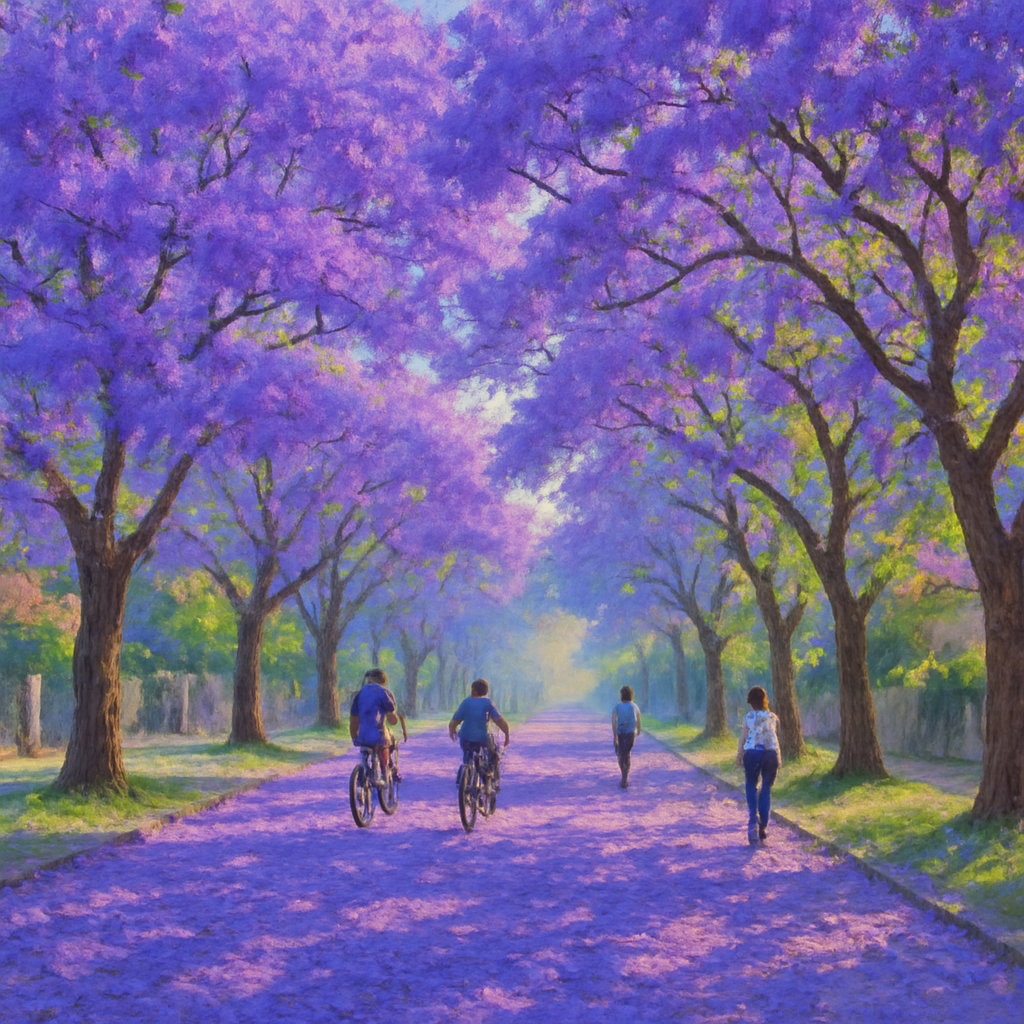 Jacaranda Blossom Avenue Pretoria DIY paint by diamonds