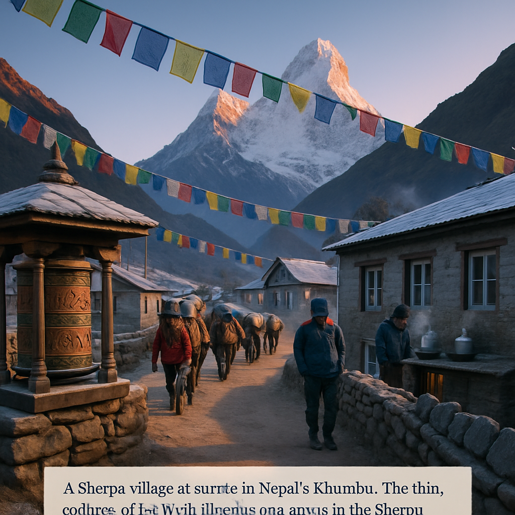 Khumbu Sunrise Village Paint by diamonds art
