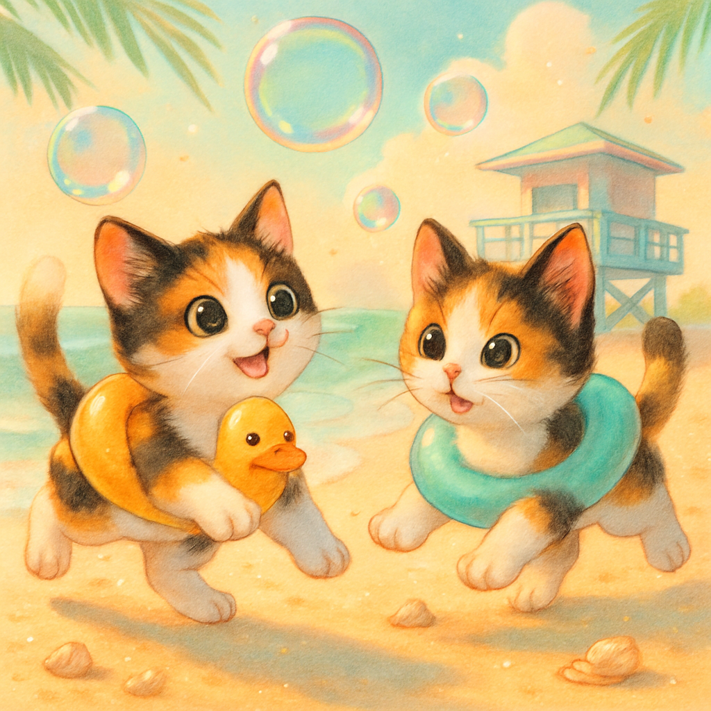 Bubble Beach Playdate Paint by diamonds art