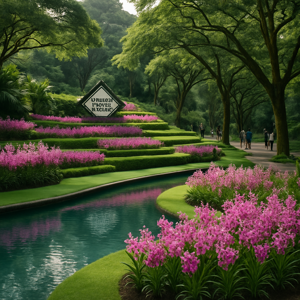 Singapore Botanic Gardens Painting by diamonds kit