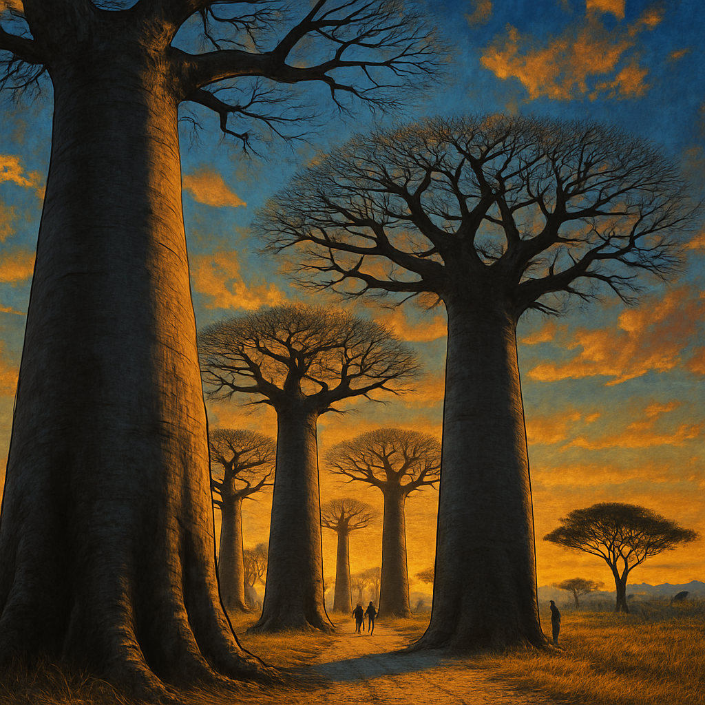 Baobab Adansonia Digitata Avenue Paint by diamonds art