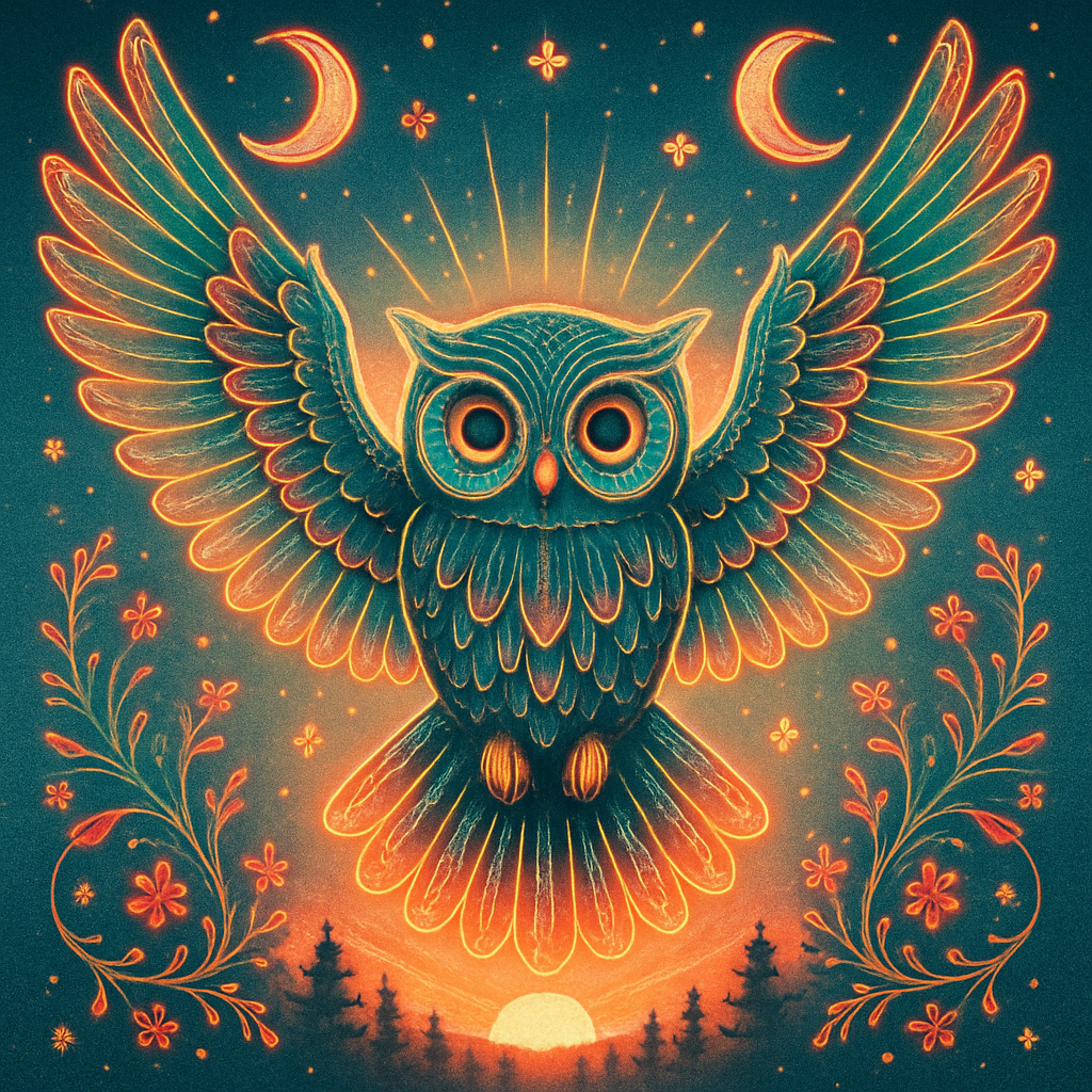 Owl Of Dawn Embroidery paint by color