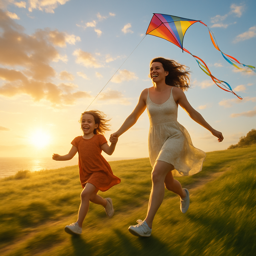 Sunrise Kite Of Shared Laughter Painting by diamonds kit