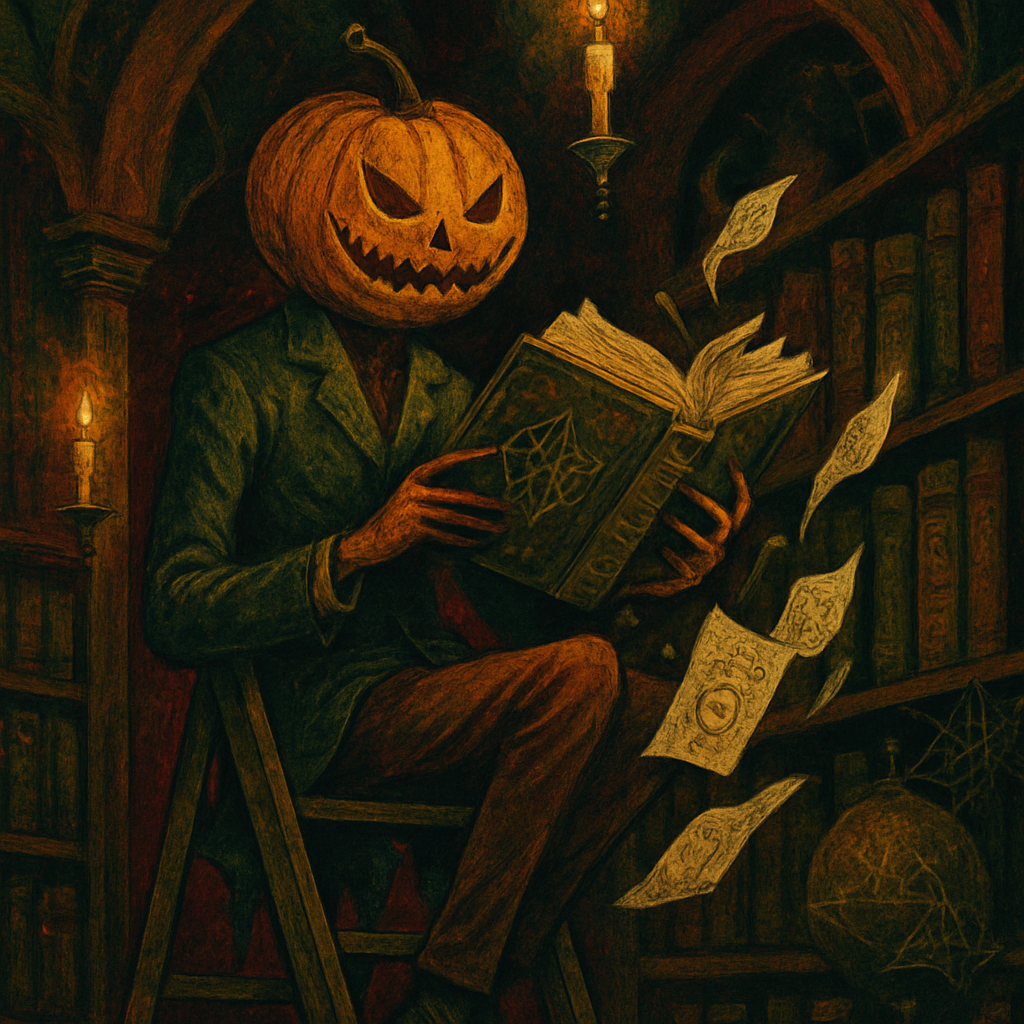 Pumpkin Librarian Of The Forgotten Stacks paint by diamond