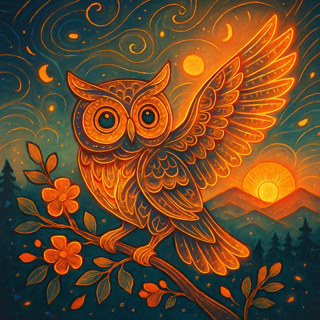 Owlet Of The Radiant Dawn paint by color