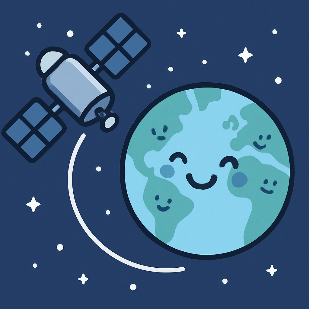 Happy Satellite And Earth paint by diamond