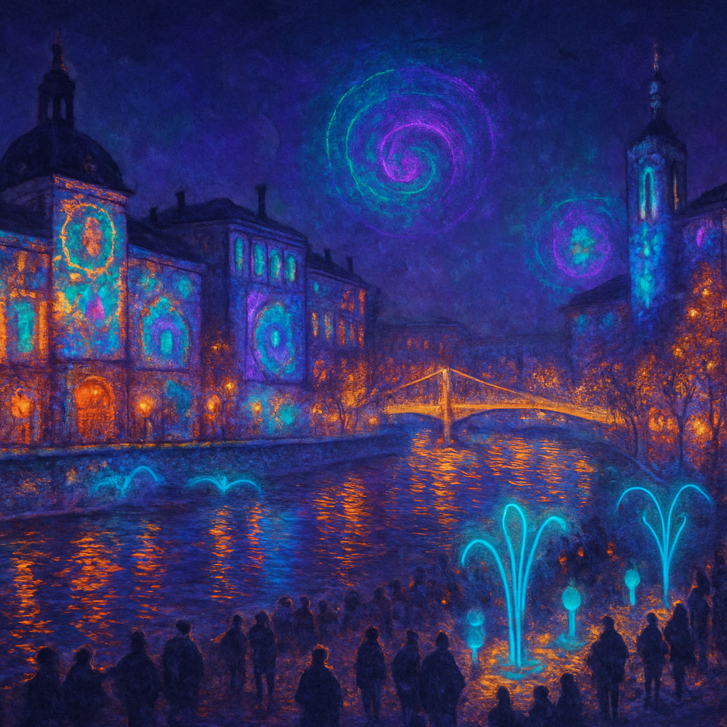 Fete Des Lumieres Lyon paint by color
