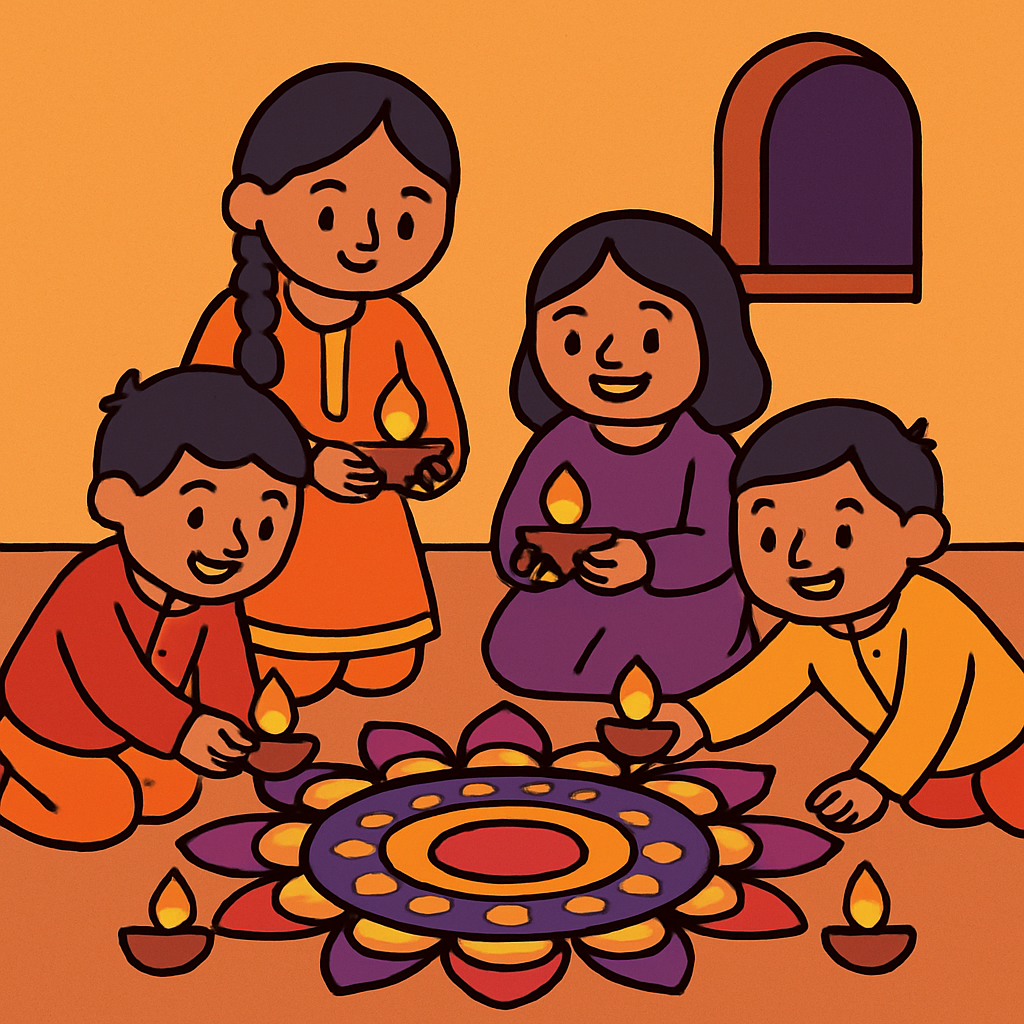 Diwali Light Friends Paint by diamonds kits