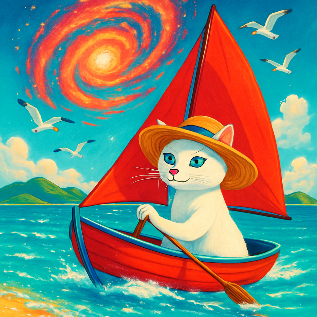 Sun Hat Sailaway Cat paint by diamonds